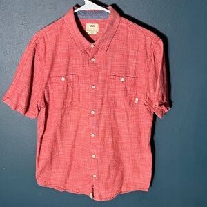 Vans Red Short Sleeve Button Down Shirt